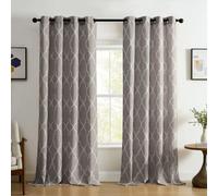 Elrene Home Fashions 26865753257 Grommet Top Linen Look Single Panel Window Curtain Drape, 52" x 84", Stone, 52" W x 84" L (Pack of 1)