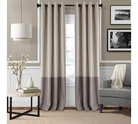 Elrene Home Fashions 26865874723 Braiden Room Darkening Grommet Window Curtain Drape Panel, 52" x 95", Linen, Blackout, 52" W x 95" L (Pack of 1)