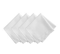 Elrene Home Fashions Alison Hemstitch Border Cloth Fabric Dinner Napkin, Set of 4, 17"x17", White