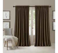 Elrene Home Fashions All Seasons Energy Efficient Room Darkening -Rod Pocket Window Panel, 52" x 108" (1), Chocolate Brown