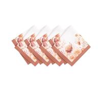 Elrene Home Fashions Autumn Blooms Fall/Thanksgiving Cloth Dinner Napkins, 17"x17", Set of 4