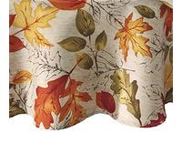 Elrene Home Fashions Autumn Leaves Fall Printed Tablecloth, Holiday Table Cover for Formal or Everyday Use, 70" Round