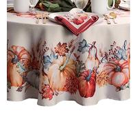 Elrene Home Fashions Botanical Harvest Pumpkin Engineered Tablecloth, 60"x84" Oval