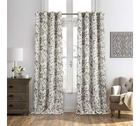 Elrene Home Fashions Botanical Print Blackout Window Curtain Panel, Linen, 52" W x 95" L (Pack of 1)