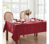 Elrene Damask Tablecloth, Polyester, Red, 70" x 52" (Rectangular)