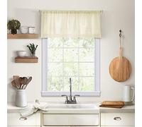 Elrene Home Fashions Cameron Linen Window Valance, 60" W x 15" L (1 Valance), Ivory