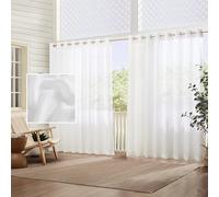 Elrene Home Fashions Carmen Sheer Extra-Wide Indoor/Outdoor Curtain, 1 Panel, 114 inches X 95 inches, White
