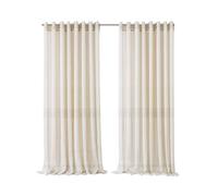 Elrene Home Fashions Carmen Sheer Extra-Wide Weatherproof Indoor/Outdoor Grommet Top Curtain Panel with Coordinating Tieback for Porch, Pergola, Patio, Deck, 114”W x 84”L, Ivory