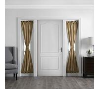 Elrene Home Fashions Colette Faux-Silk Side Door Window Panel, 28 in x 72 in (Side Door Panel), Gold