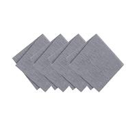 Elrene Home Fashions Continental Solid Texture Water and Stain Resistant Fabric Dining Napkins, Set of 4, 17"x17", Gray