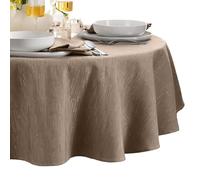 Elrene Home Fashions Continental Solid Texture Water and Stain Resistant Tablecloth, 70" Round, Taupe