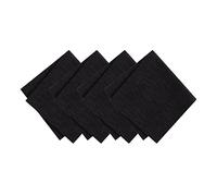 Elrene Home Fashions Continental Solid Textured Water- and Stain-Resistant Napkins, Set of 4, Black