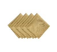 Elrene Home Fashions Damask Fabric Napkins (Set of 4), Polyester, Gold, 17" x 17"