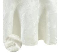 Elrene Home Fashions Elegant Woven Leaves Jacquard Damask Wrinkle Resistant Tablecloth, 60" x 84", Oval, Ivory