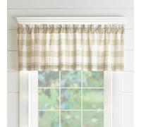Elrene Home Fashions Farmhouse Living Buffalo Check Window Kitchen Valance, 60" x 15" (1, Tan/White