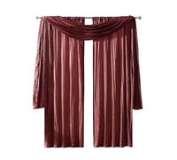 Elrene Faux Silk Light Filtering Window Curtain Set and Scarf, 52" x 95", Red, Polyester, 52"x95" (2 Panels) & 1 Valance
