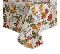 Elrene Home Fashions Harvest Vintage Leaves Water- and Stain-Resistant Vinyl Tablecloth with Flannel Backing, 60"x84" Rectangle