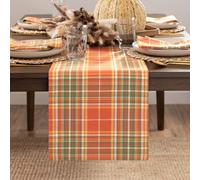 Elrene Home Fashions Hawley Plaid Harvest Fall/Thanksgiving Cotton Console Centerpiece/Table Runner, 13"x90"