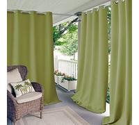 Elrene Home Fashions Indoor/Outdoor Solid UV Protectant Grommet Window Curtain Panel for Patio, Pergola, Porch, Deck, Lanai, and Cabana, Polyester, Lime, 52" W x 95" L (Pack of 1)