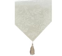 Elrene Home Fashions Jacquard Holiday Fabric, Polyester, Ivory, 13" x 70" (Table Runner)