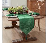 Elrene Home Fashions Jacquard Holiday, Polyester, Green, 13" x 70" (Table Runner)