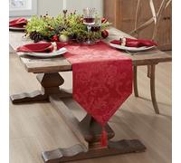 Elrene Home Fashions Jacquard Holiday, Polyester, Red, 13" x 70" (Table Runner)