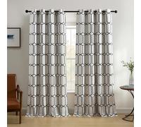 Elrene Home Fashions Kaiden Geometric Room-Darkening Window Curtain, Single Panel, 52" W x 95" L (1 Panel), Black