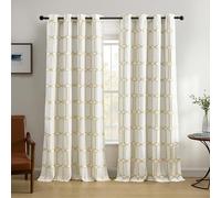 Elrene Home Fashions Kaiden Geometric Room-Darkening Window Curtain, Single Panel, 52" W x 95" L (1 Panel), Golden Yellow