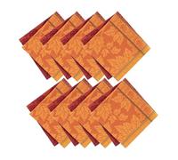 Elrene Home Fashions Maplewood Jacquard Fall/Harvest Thanksgiving Woven Cotton Dinner Napkins, 17"x17", Set of 8