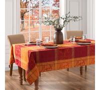 Elrene Home Fashions Maplewood Leaf Jacquard Fall/Harvest/Thanksgiving Woven Cotton Rectangle Tablecloth, 52"x70"