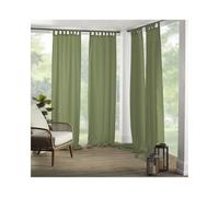 Elrene Home Fashions Matine Weatherproof Tab-Top Indoor/Outdoor Solid Color Curtain Panel for Porch, Pergola, Patio, Deck, 52”W x 95”L, Green