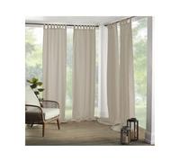 Elrene Home Fashions Matine Weatherproof Tab-Top Indoor/Outdoor Solid Color Curtain Panel for Porch, Pergola, Patio, Deck, 52”W x 95”L, Taupe