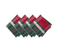 Elrene Home Fashions Merry & Festive Woven Jacquard Christmas Plaid Cotton Blend Holiday Napkins, Set of 4