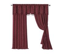 Elrene Home Fashions Mia Jacquard Scroll Blackout Window Curtain, 52" x 84" (1 Panel), Rouge