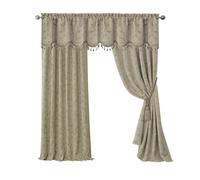 Elrene Home Fashions Mia Jacquard Scroll Blackout Window Curtain, 52" x 95" (1 Panel), Natural