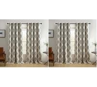 Elrene Home Fashions Navara Medallion Room Darkening Window Curtain Panel 52 x 84 Inches (1, Black (Pack of 2)