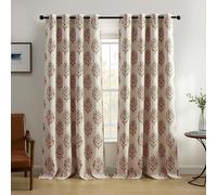 Elrene Home Fashions Navara Medallion Room Darkening Window Curtain Panel 52 x 84 Inches (1, Cinnamon Red