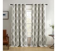 Elrene Home Fashions Navara Medallion Room Darkening Window Curtain Panel, 52" x 95" (1, Gray