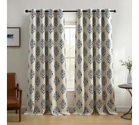 Elrene Home Fashions Navara Medallion Room Darkening Window Curtain Panel, 52" x 95" (1, Navy