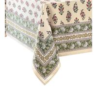 Elrene Home Fashions Nomad Winter Block Print Christmas/Holiday Rectangle Wrinkle Resistant Tablecloth, 60"x102"