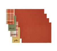 Elrene Home Fashions Placemat and Napkin Value Set of 8, Cotton, Multicolor