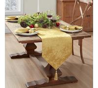 Elrene Home Fashions Jacquard Holiday, Polyester, Gold, 13" x 70" (Table Runner)