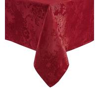 Elrene Home Fashions Poinsettia Elegance Jacquard Holiday Tablecloth, 60" x 102" Oblong/Rectangle, Red