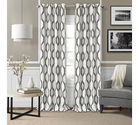 Elrene Home Fashions Renzo Ikat Geometric Room-Darkening Window Curtain, Living Room and Bedroom Drape with Grommets, 52" x 84", 1 Panel, Taupe-gray