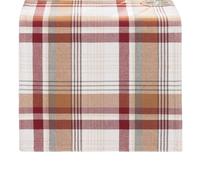 Elrene Home Fashions Seneca Plaid Harvest Fall/Thanksgiving Cotton Console Centerpiece/Table Runner, 13"x70"