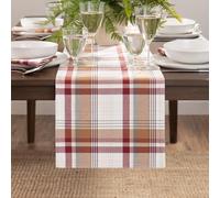 Elrene Home Fashions Seneca Plaid Harvest Fall/Thanksgiving Cotton Console Centerpiece/Table Runner, 13"x90"