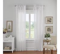Elrene Home Fashions Single Panel Window Curtain Drape, Polyester, White, 52" x95\
