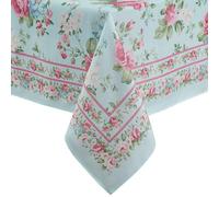 Elrene Home Fashions Spring Summer Vintage Floral Garden Cottage Border Fabric Rectangle Tablecloth, 52"x70"