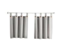 Elrene Home Fashions Tucker Solid Button Tier Window Curtains for Kitchen or Bathroom, 30 Inches by 24 Inches, Grey, Set of 2
