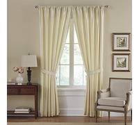 Elrene Home Fashions Versailles Faux-Silk Room-Darkening Curtain Panel, Blackout Curtain with Rod Pocket, 52 Inches by 84 Inches, Ivory, 1 Panel